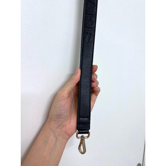 Maison Michel Martine Logo Shoulder Strap Black Leather Hat Bag Clasp main image 6